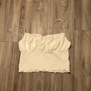 White urban outfitters cropped smock tank top size small